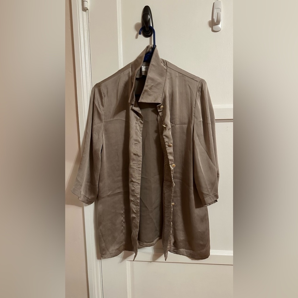 3/4 Sleeve Front Button Shirt.